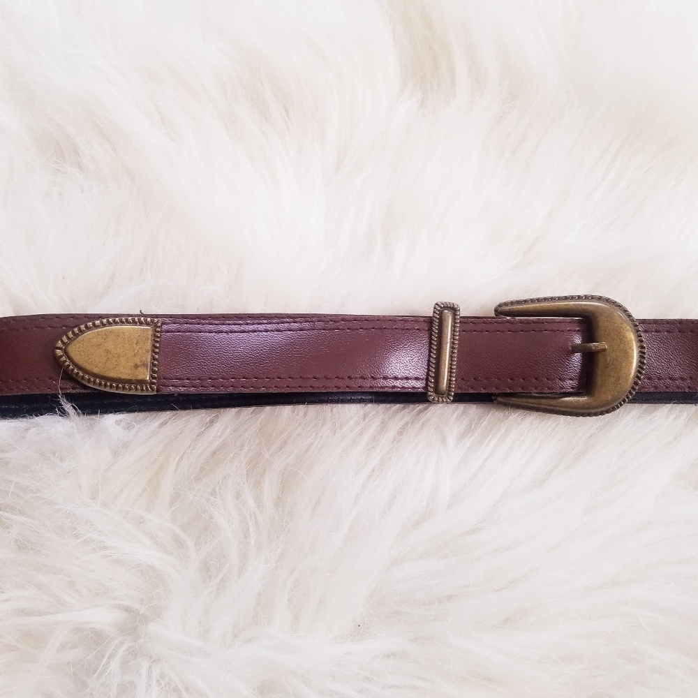 Brown & Brass Faux Leather Women's Belt